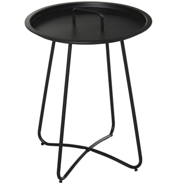Outsunny Kovový odkládací stolek, Ø 46 cm