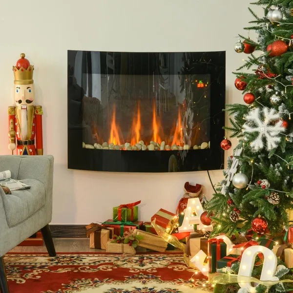 HOMCOM Elektrický krb na zeď s 3D efektem plamene