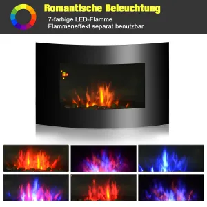 HOMCOM Elektrický krb na zeď s 3D efektem plamene
