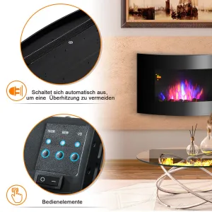 HOMCOM Elektrický krb na zeď s 3D efektem plamene