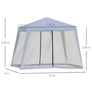 Outsunny Zahradní altán s moskytiérou, 3 x 3 x 2,5 m