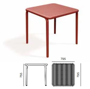 Prosperplast Záhradný jedálenský stôl BRENES 79,5x79,5x75,5 cm biely