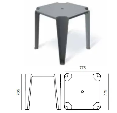 Prosperplast Zahradní jídelní stůl LOTTIES 77,5x77,5x76,5 cm béžový