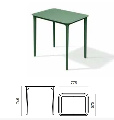 Prosperplast Záhradný jedálenský stôl RIMOS 77,5x57,5x74,5 cm červený