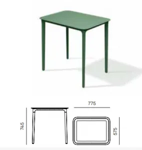 Prosperplast Záhradný jedálenský stôl RIMOS 77,5x57,5x74,5 cm červený