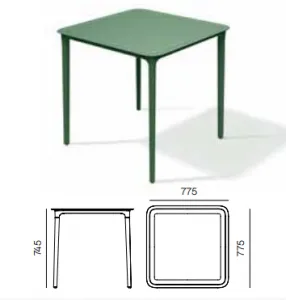 Prosperplast Záhradný jedálenský stôl RIMOS 77,5x77,5x74,5 cm sivý