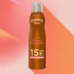 Hawaiian Tropic Glowing Protection Dry Oil Spray ochranný sprej na opaľovanie SPF 15 177 ml