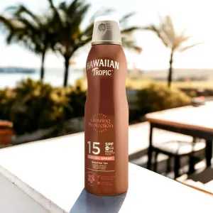 Hawaiian Tropic Glowing Protection Dry Oil Spray ochranný sprej na opaľovanie SPF 15 177 ml