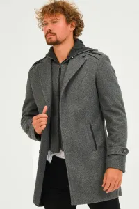 PLT8401 DEWBERRY PÁNSKY KABÁT - TMAVO SIVÝ