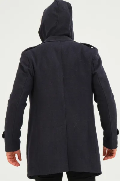 PLT8401 DEWBERRY MEN'S COAT-DIAGONAL NAVY BLUE