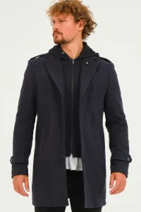 PLT8401 DEWBERRY MEN'S COAT-DIAGONAL NAVY BLUE