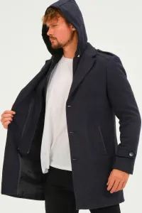 PLT8401 DEWBERRY MEN'S COAT-DIAGONAL NAVY BLUE