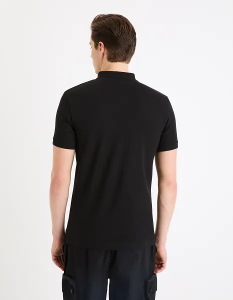 Čierne pánske basic polo tričko Celio Gebenoit