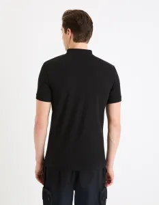 Čierne pánske basic polo tričko Celio Gebenoit