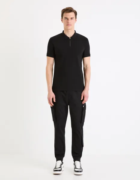 Čierne pánske basic polo tričko Celio Gebenoit