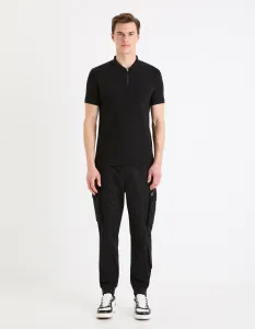 Čierne pánske basic polo tričko Celio Gebenoit