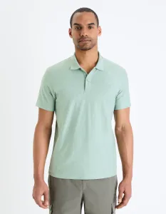 Svetlomodré pánske basic polo tričko Celio Feflame