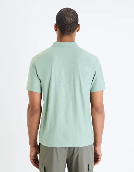 Svetlomodré pánske basic polo tričko Celio Feflame