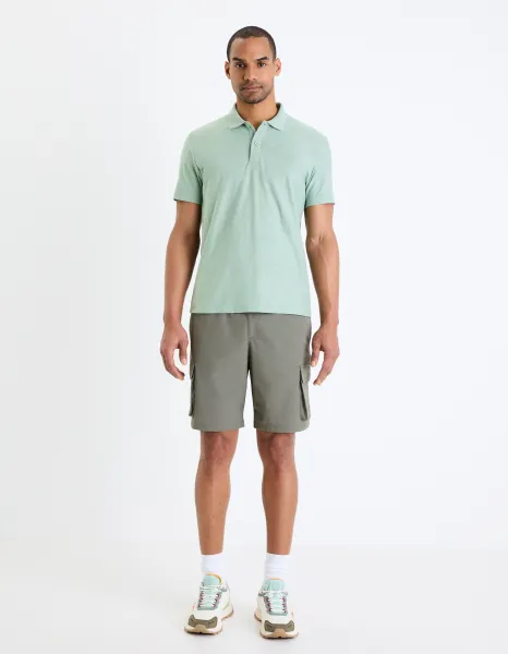Svetlomodré pánske basic polo tričko Celio Feflame