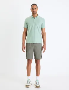 Svetlomodré pánske basic polo tričko Celio Feflame