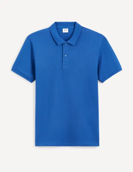 Modré pánske polo tričko Celio Teone