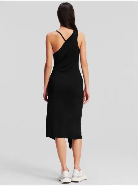 Šaty Karl Lagerfeld Logo Tape Jersey Dress Black