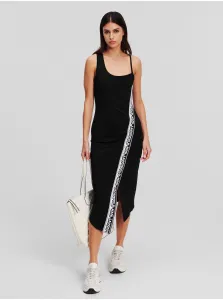 Šaty Karl Lagerfeld Logo Tape Jersey Dress Black