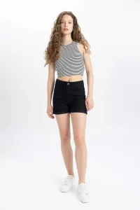 DEFACTO Normal Waist Folded Leg Basic Jean Shorts