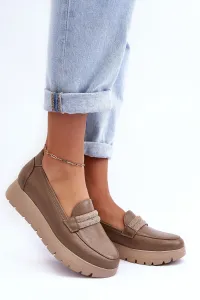 Kožené mokasíny na platforme Lehira