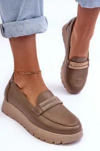 Kožené mokasíny na platforme Lehira