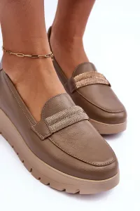 Kožené mokasíny na platforme Lehira