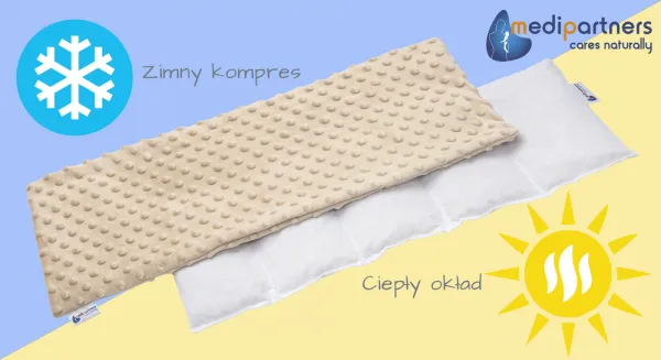 Medi Partners Thermophor with cherry seeds large 20x60 – 5 chambers Minky – Beige