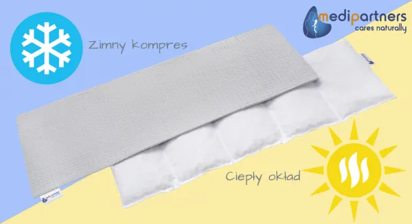 Medi Partners Thermophor with cherry seeds large 20x60 – 5 chambers Waffle – Gray