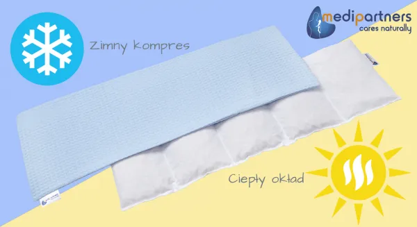 Medi Partners Thermophor with cherry seeds large 20x60 – 5 chambers Waffle – Light blue
