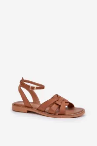 Lewski Shoes Kožené Dámske Sandále Na Plochéj Päte Zazoo