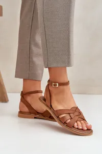 Lewski Shoes Kožené Dámske Sandále Na Plochéj Päte Zazoo