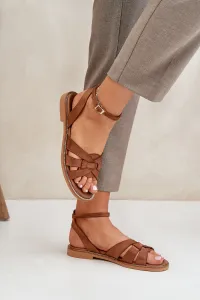 Lewski Shoes Kožené Dámske Sandále Na Plochéj Päte Zazoo