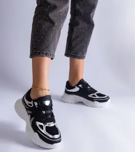 Gemre Čierne dámske tenisky so striebornými vložkami Gaytan