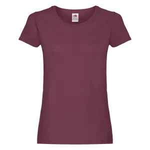 Burgundy Women's T-shirt Lady fit Original Fruit of the Loom