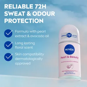 NIVEA Pearl & Beauty guličkový antiperspirant pre ženy 72h 50 ml