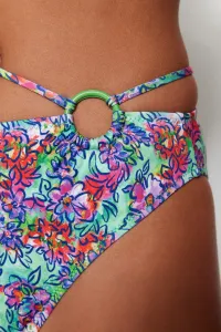 Trendyol Kvetinové vzorované doplnky Vysoký pás Normálna noha Bikiny Spodná časť