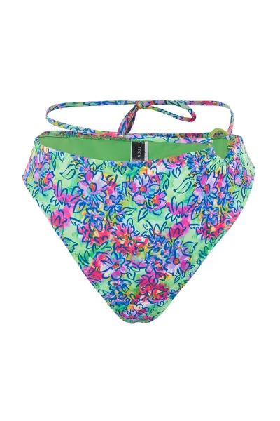 Trendyol Kvetinové vzorované doplnky Vysoký pás Normálna noha Bikiny Spodná časť
