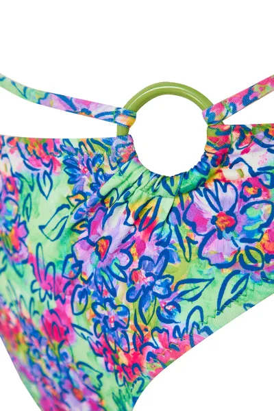 Trendyol Kvetinové vzorované doplnky Vysoký pás Normálna noha Bikiny Spodná časť