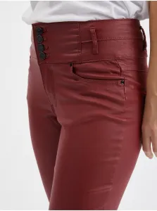 Vínové dámske skinny fit nohavice ORSAY