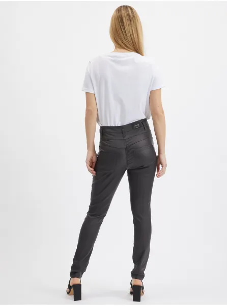 Tmavosivé dámske skinny fit nohavice ORSAY