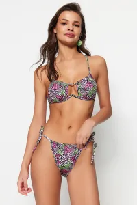 Trendyol kvetinový vzorovaný kravata s vysokými nohami bikiny spodná časť