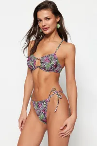 Trendyol kvetinový vzorovaný kravata s vysokými nohami bikiny spodná časť