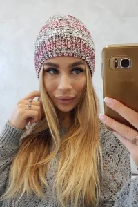 Kesi Čapica s fleece Melisa K241 oranžová+šedá