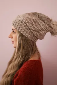 Kesi Čapica s fleece Sandra K210 tmavo béžová