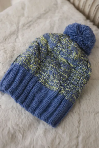 Kesi Čapica s fleece Paryż K213 modrá + kiwi